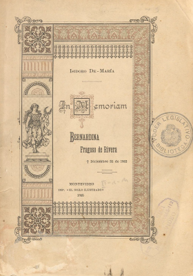 In memoriam : Bernardina Fragoso de Rivera : diciembre 31 de 1863