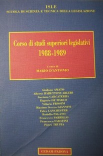 Corso di Studi Superiori Legislativi 1988-89