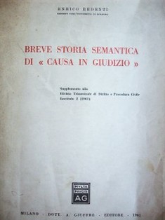 Breve storia semantica di "Causa in Giudizio"