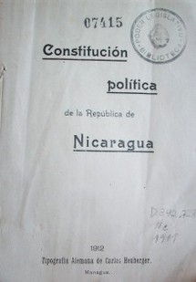 Constitución política de la República de Nicaragua