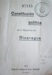 Constitución política de la República de Nicaragua