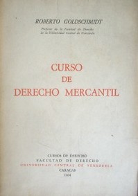 Curso de derecho mercantil