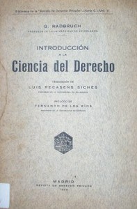 Introducción a la Ciencia del Derecho