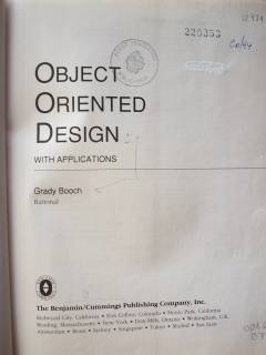 Object Oriented Desing : With applications