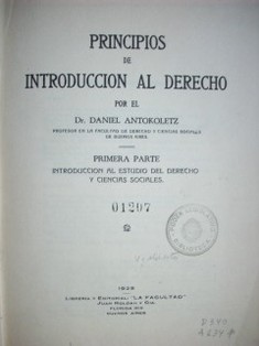 Principios de introducción al derecho