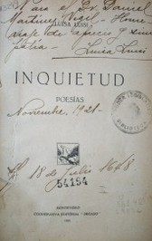 Inquietud : poesías