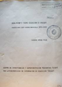 Bibliografía sobre educación del Uruguay : 1921-1969