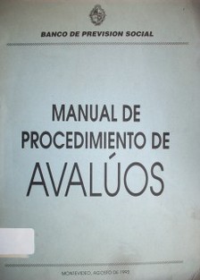 Manual de procedimientos de avalúos