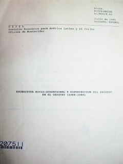 Estructura socio-ocupacional y distribución del ingreso en el Uruguay