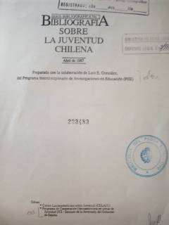 Bibliografía sobre la  juventud Chilena