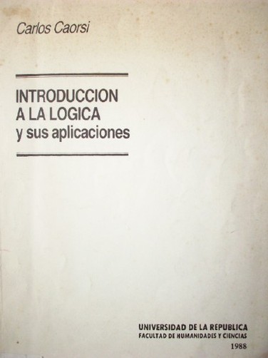 Introducción a la lógica y sus aplicaciones