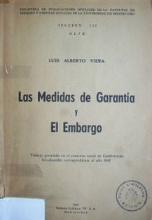 Las medidas de garantía y el embargo