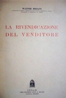 La rivindicazione del venditore