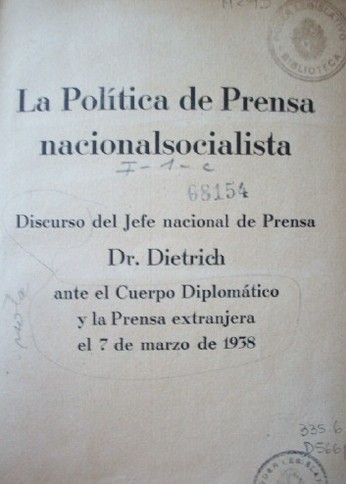 La política de prensa nacionalsocialista