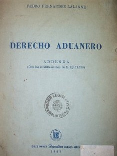 Derecho Aduanero