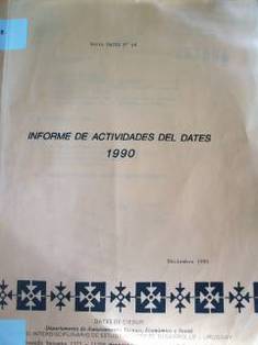 Informe de Actividades del Dates : 1990