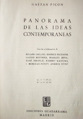 Panorama de las ideas contemporáneas