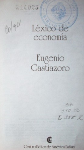 Léxico de economía