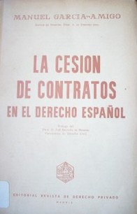 La cesión de contratos en el derecho español