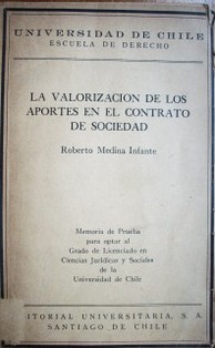 La valorización de los aportes en el contrato de sociedad