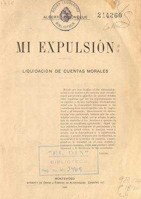 Mi expulsión : liquidación de cuentas morales