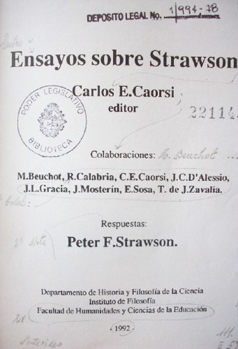 Ensayos sobre Strawson