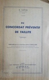 Du concordat préventif de faillite