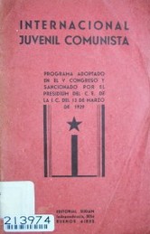 Programa adoptado en el V Congreso y sancionado por el Presidium del C.E de la I.C del 13 de marzo de 1929