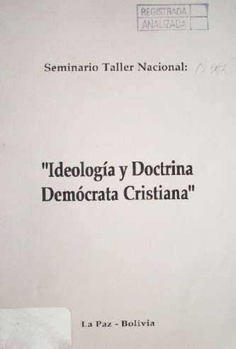 Ideología y doctrina Democrática Cristiana