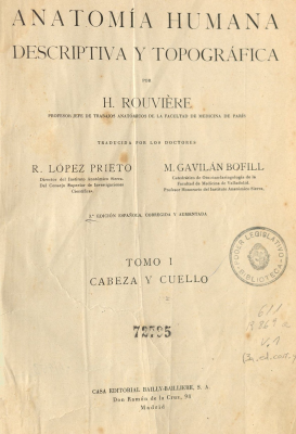 Anatom&iacute;a humana descriptiva y topogr&aacute;fica
