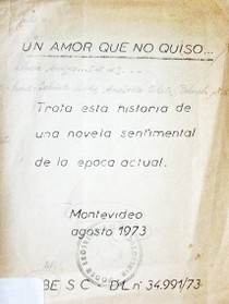 Un amor que no quiso...