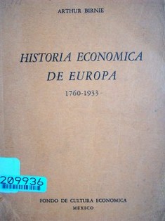 Historia económica de Europa :1760-1933
