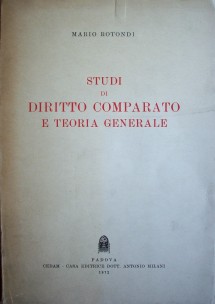 Studi di diritto comparato e teoria generale