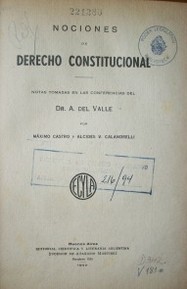 Nociones de derecho constitucional.