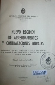 Nuevo régimen de arrendamientos y contrataciones rurales