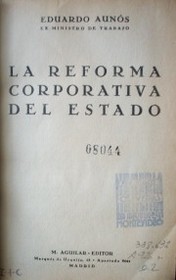 La reforma corporativa del Estado