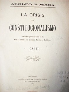 La crisis del constitucionalismo