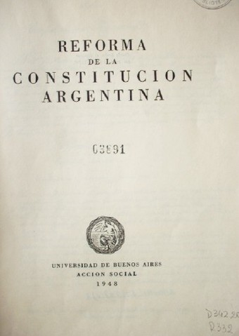 Reforma de la Constitución Argentina