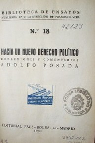 Hacia un nuevo derecho político : reflexiones y comentarios