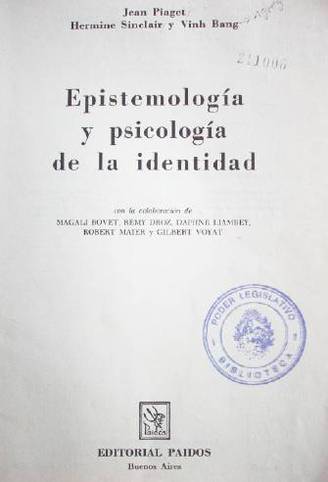 Epistemología y psicología de la identidad