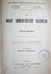 Le droit administratif allemand