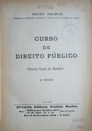 Curso de Direito Público : (Teoria Geral do Estado)