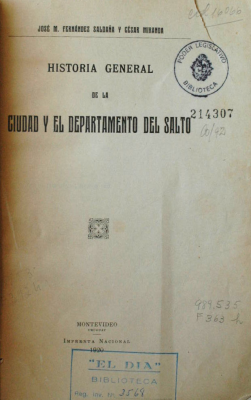 Historia General de la ciudad y el departamento del Salto