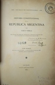 Historia Constitucional de la República Argentina