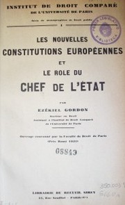 Les nouvelles constitutions européennes et le role du chef de l'État