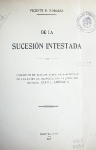 De la Sucesión Intestada