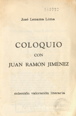 Coloquio con Juan Ramón Jiménez