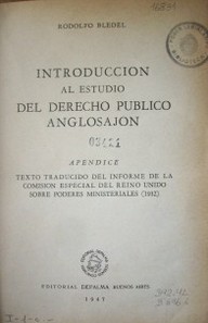 Introducción al estudio del derecho público anglosajón