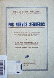 Por nuevos senderos : índice cronológico de un segundo viaje por Europa, del 26 de mayo al 13 de octubre de 1956