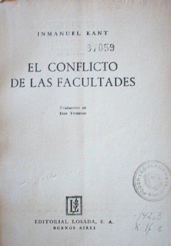 El conflicto de las Facultades